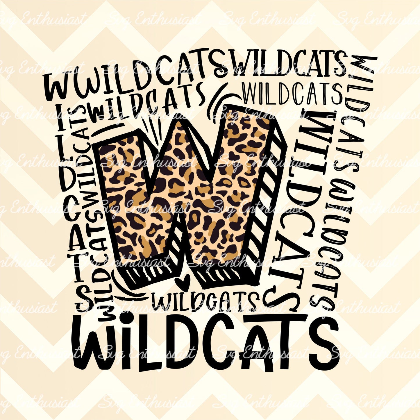 Wildcats Typography PNG sublimation