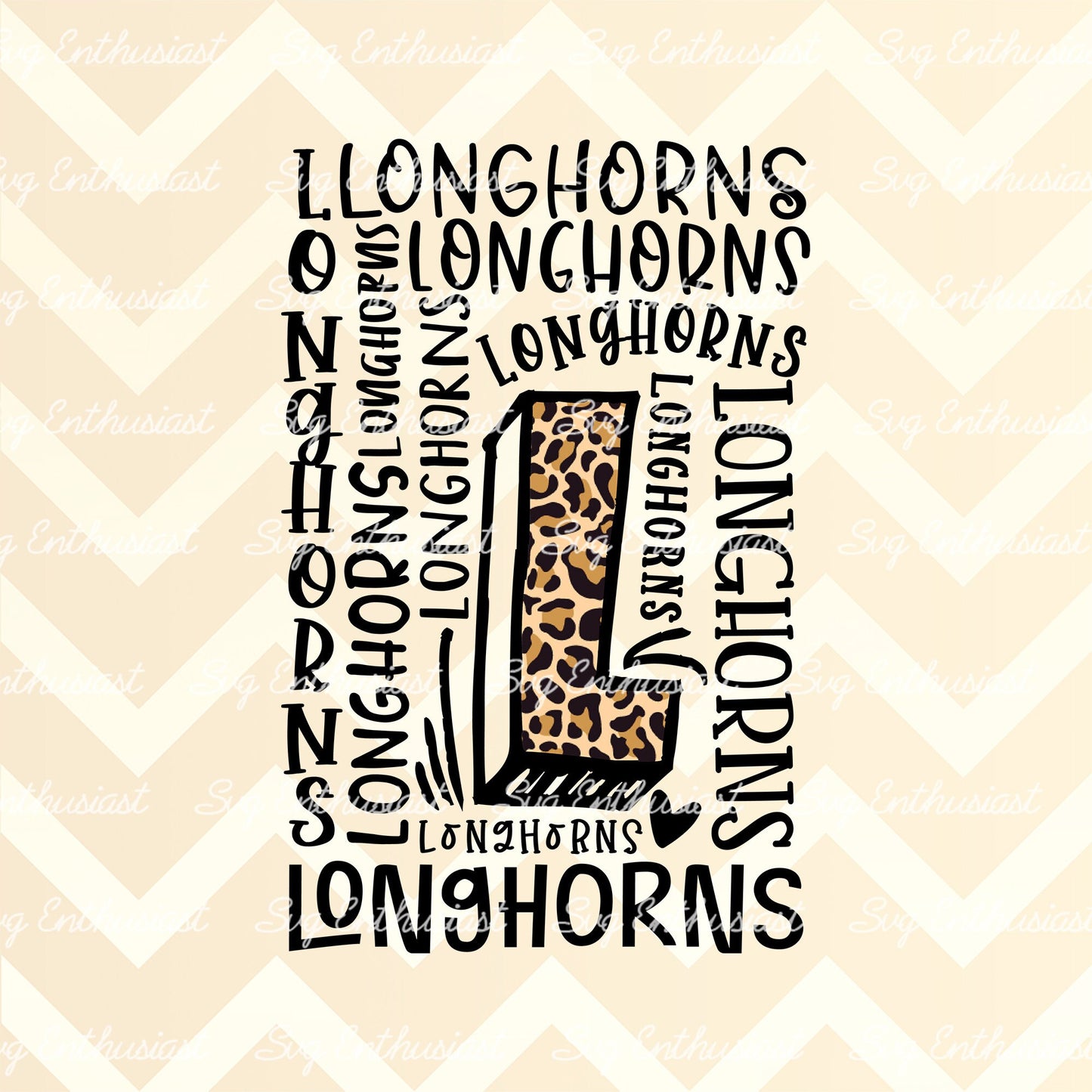 Longhorns Typography PNG sublimation