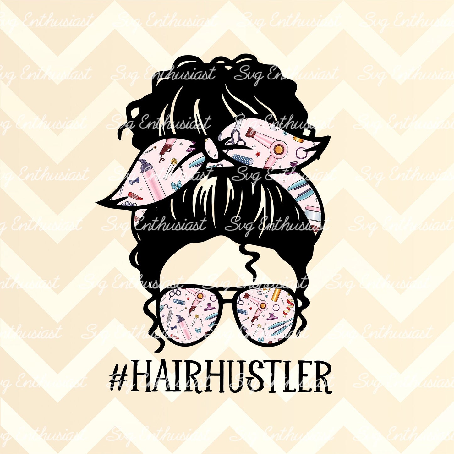 Hair hustler curly hair PNG sublimation