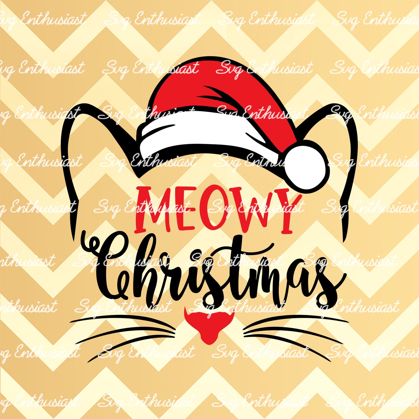 Meowy Christmas SVG PNG DXF