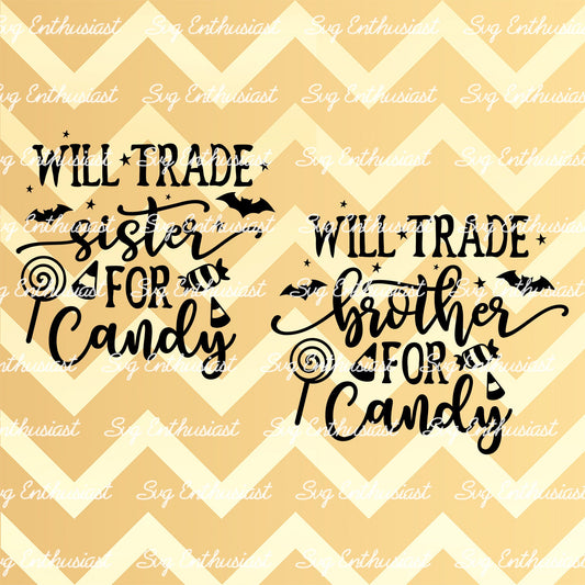 Will trade brother sister for candy SVG PNG DXF