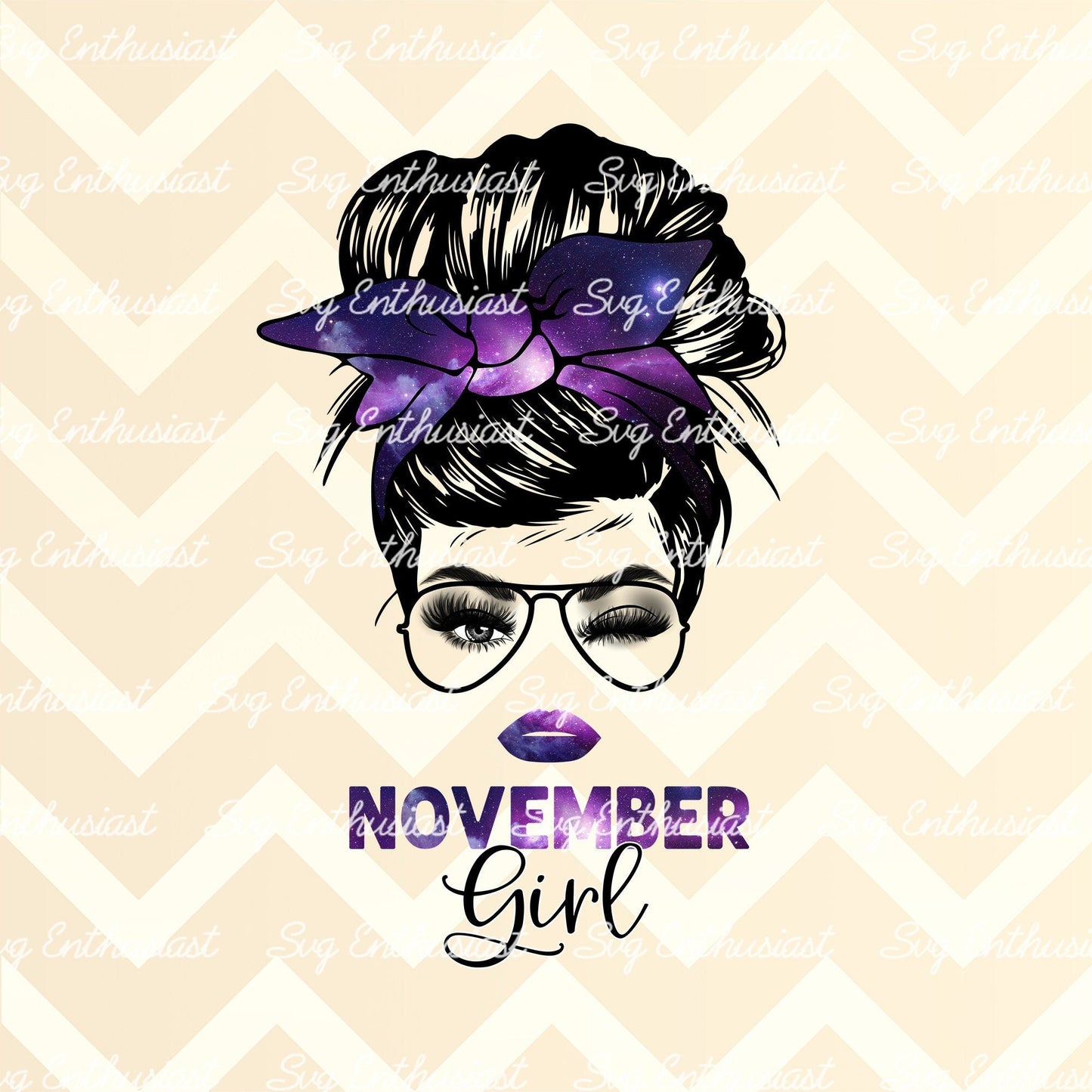 November girl messy bun PNG sublimation