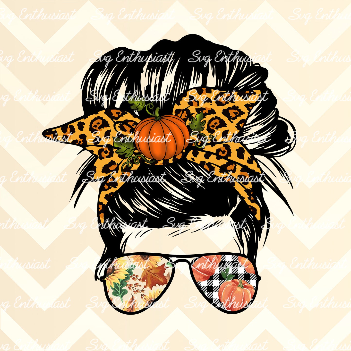 Thankful messy bun PNG sublimation