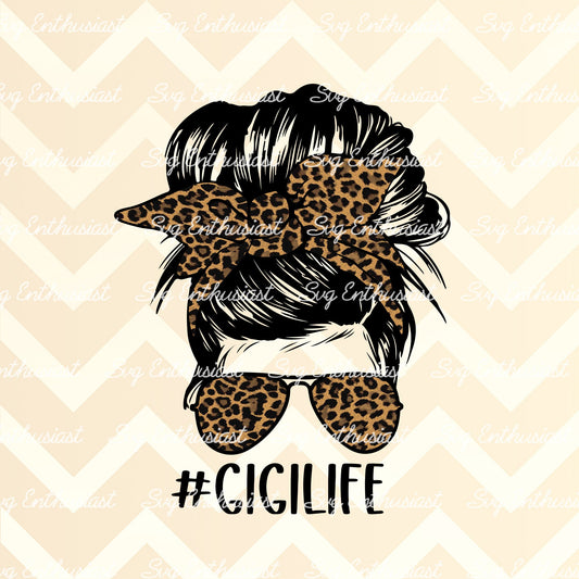 Gigi life messy bun PNG sublimation