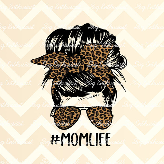 Mom life messy bun PNG sublimation