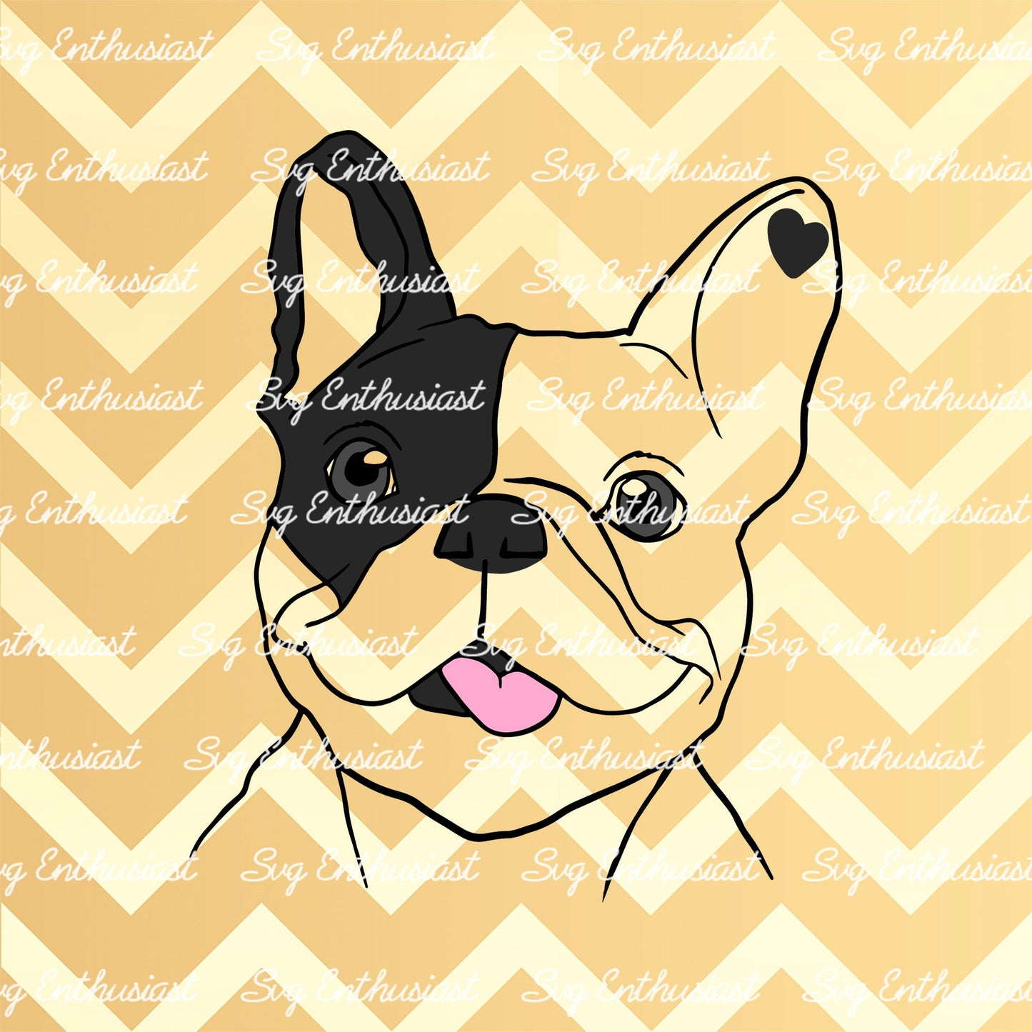 Frenchie SVG PNG DXF