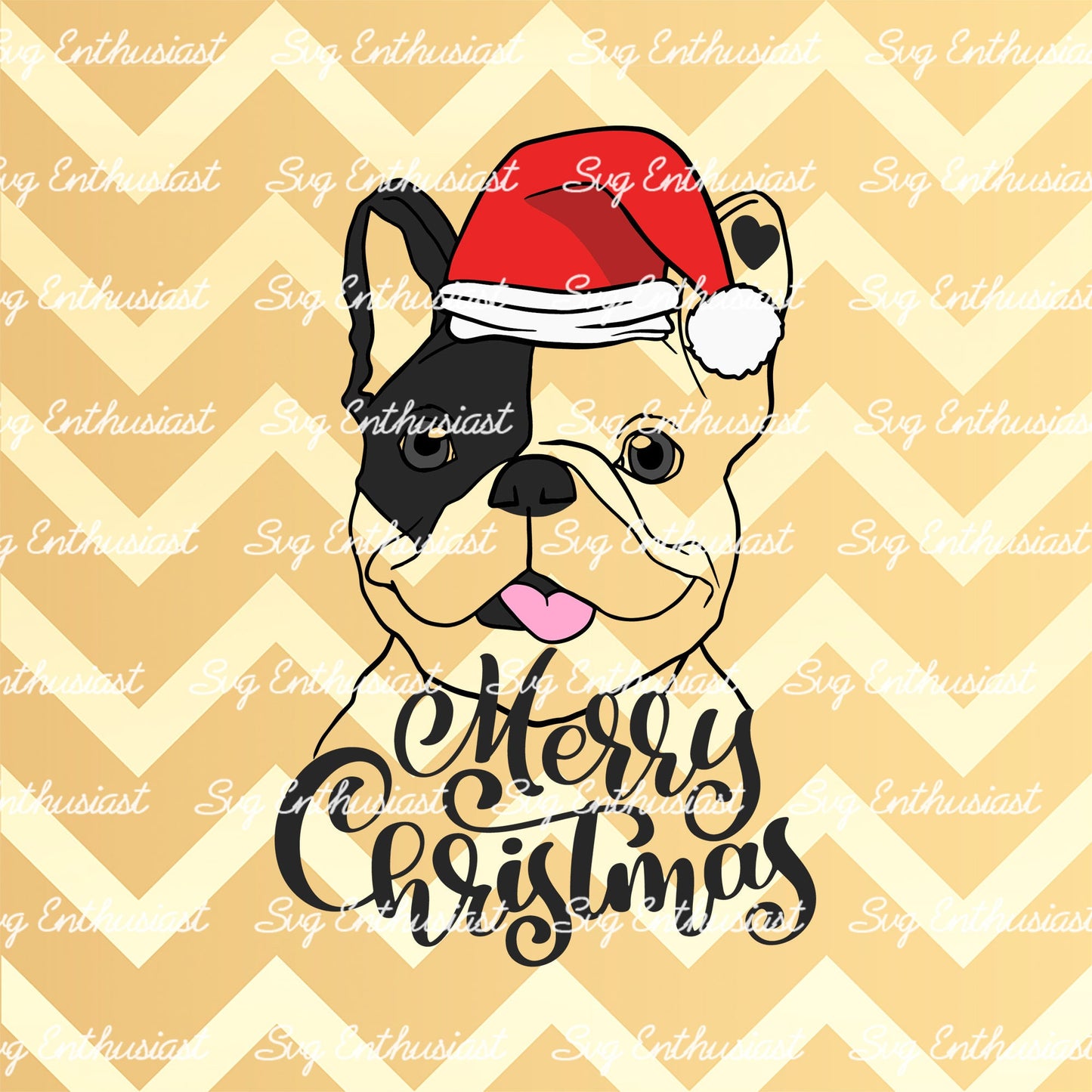 Christmas Frenchie SVG PNG DXF