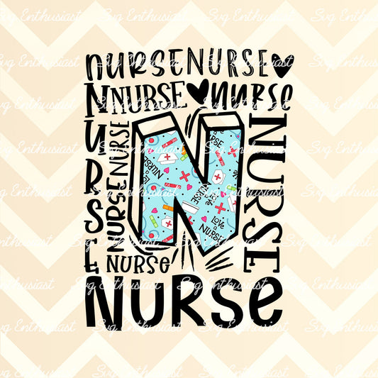 Nurse Typography sublimation