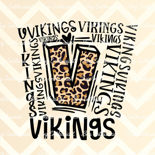 Vikings Typography PNG sublimation