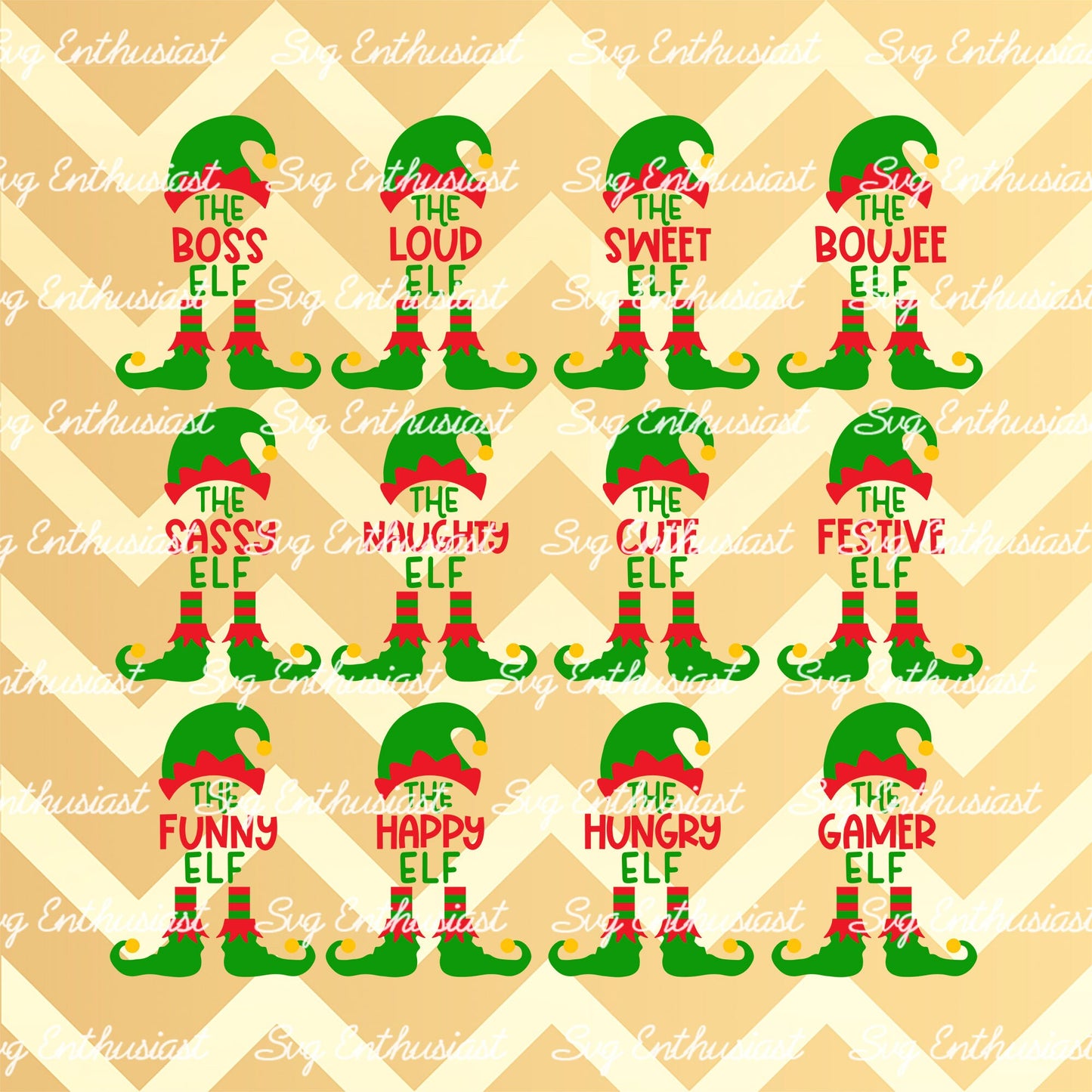 Elf family bundle SVG PNG DXF