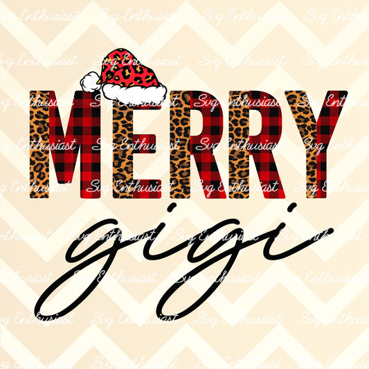 Merry Gigi Buffalo plaid Leopard PNG sublimation