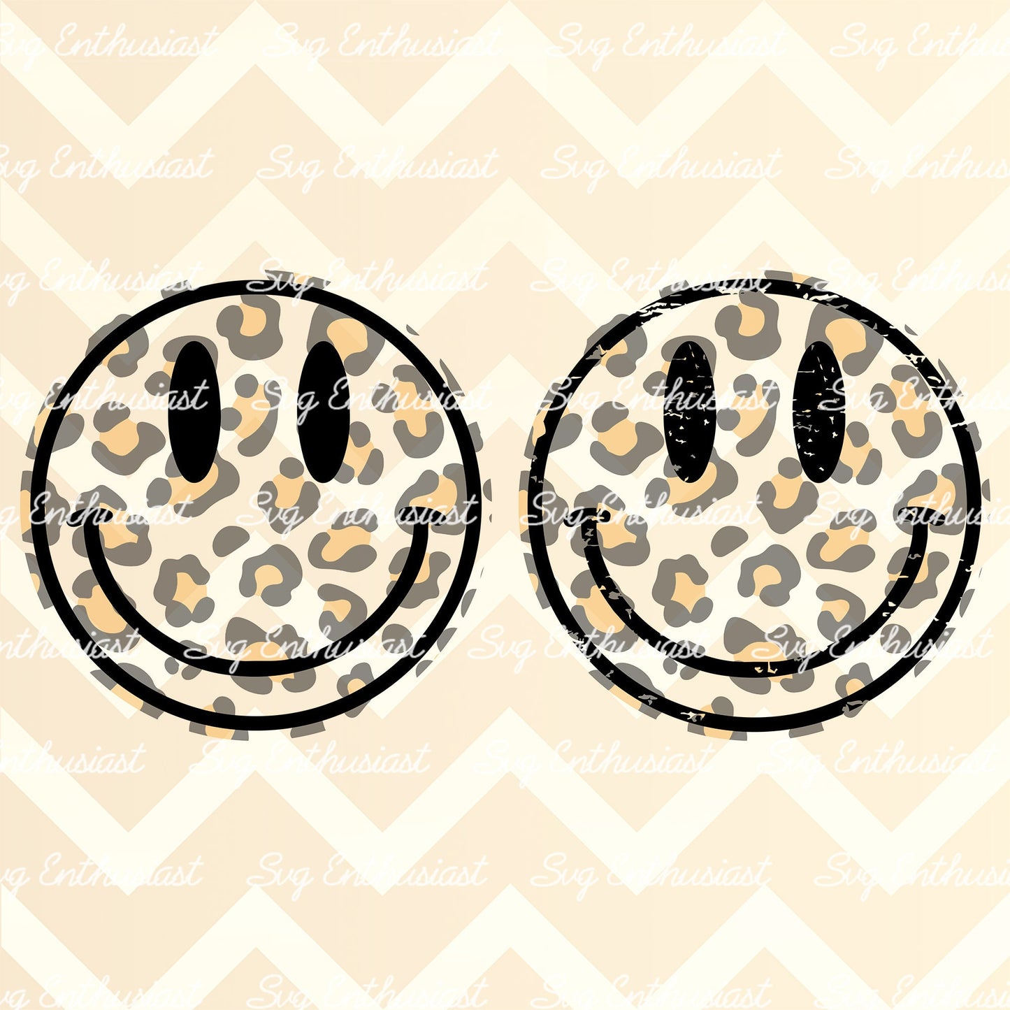 Leopard smiley face PNG sublimation