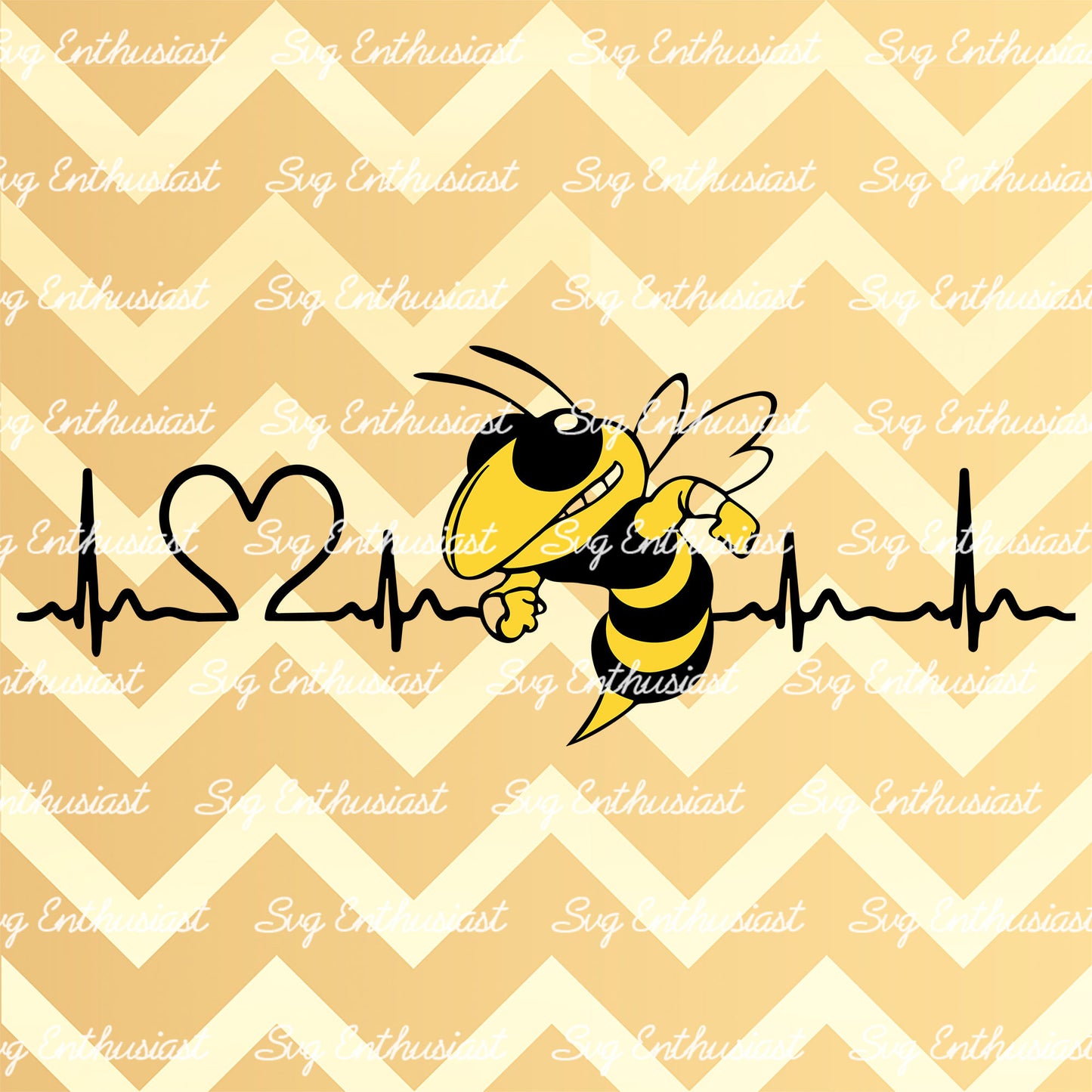 Hornets heartbeat SVG PNG DXF