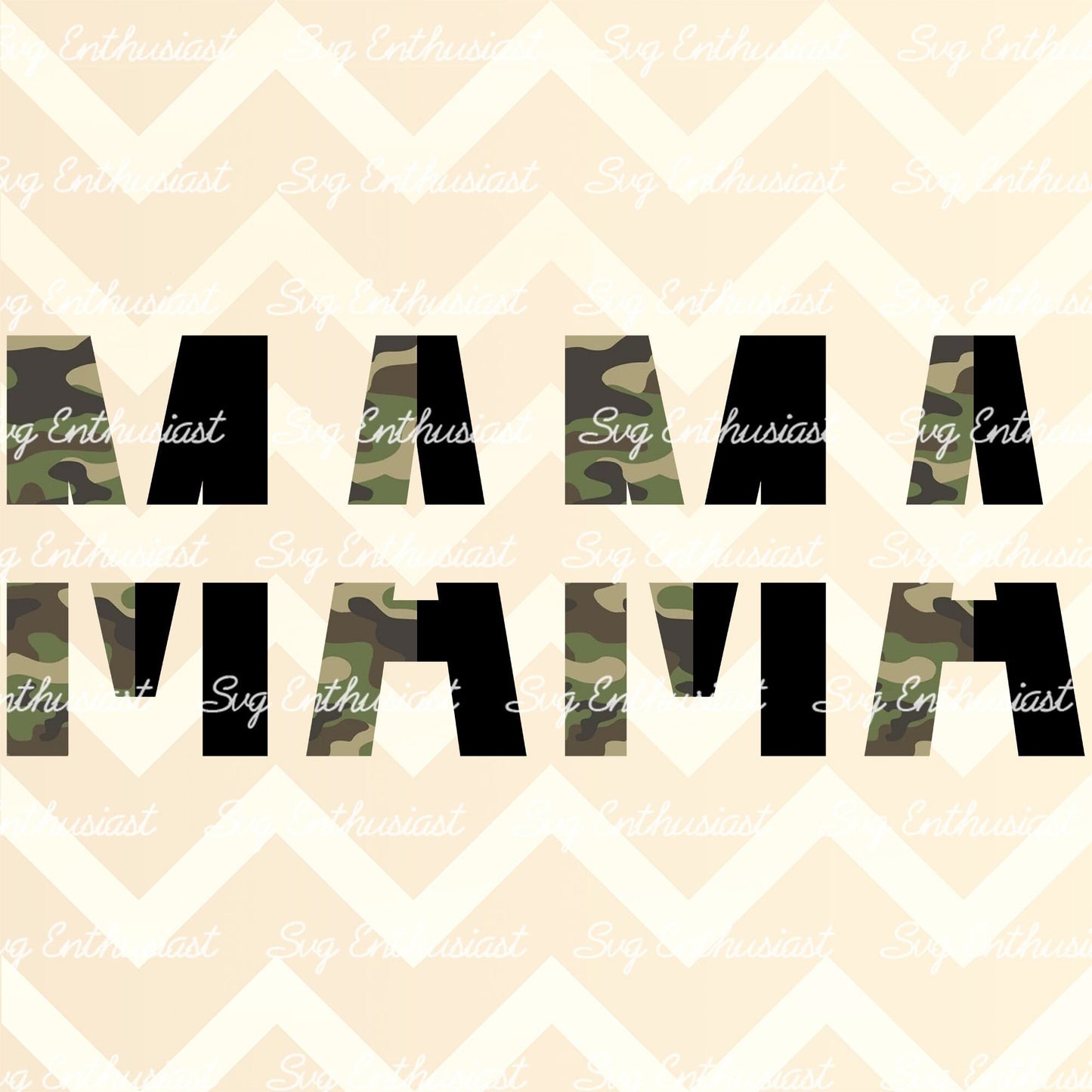 Camo half letters Mama monogram frame PNG sublimation