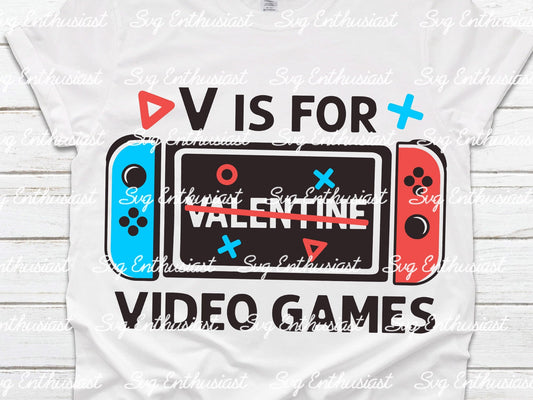 V is for video games SVG PNG DXF