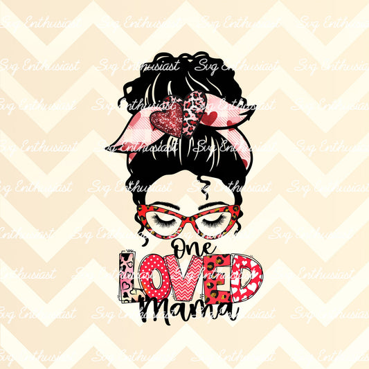 One loved mama curly hair PNG sublimation