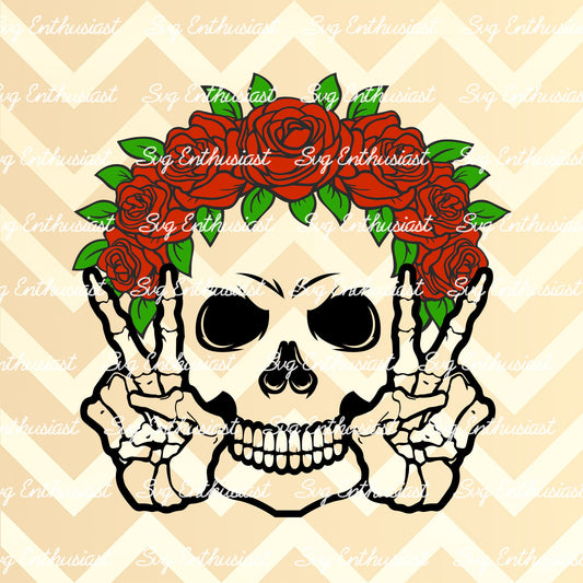 Valentine skull SVG PNG DXF