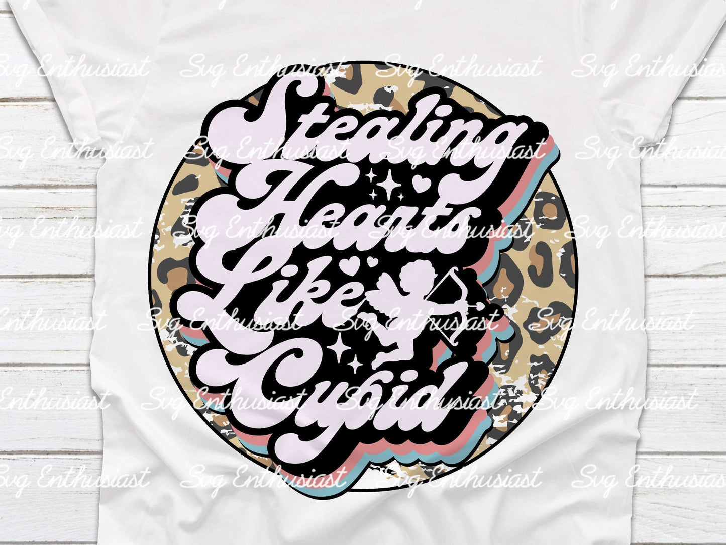 Leopard Stealing hearts like Cupid PNG sublimation