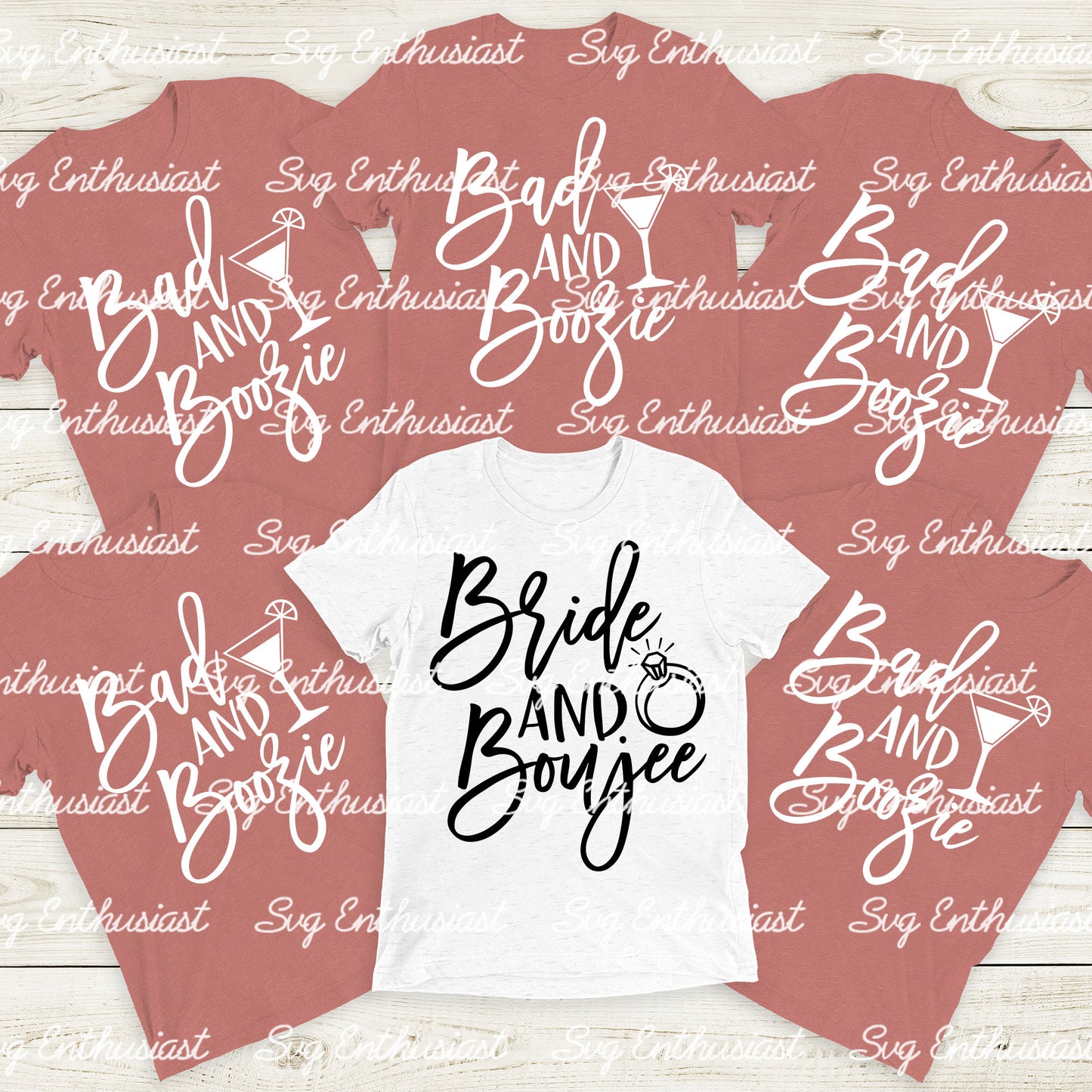 Bride and boujee - Bad and boozie SVG PNG DXF
