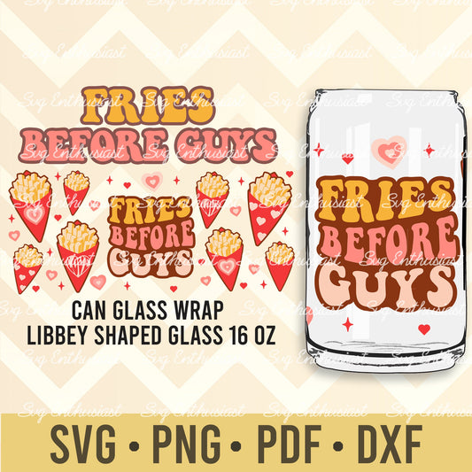 Fries before guys libbey 16oz can glass SVG PNG PDF DXF