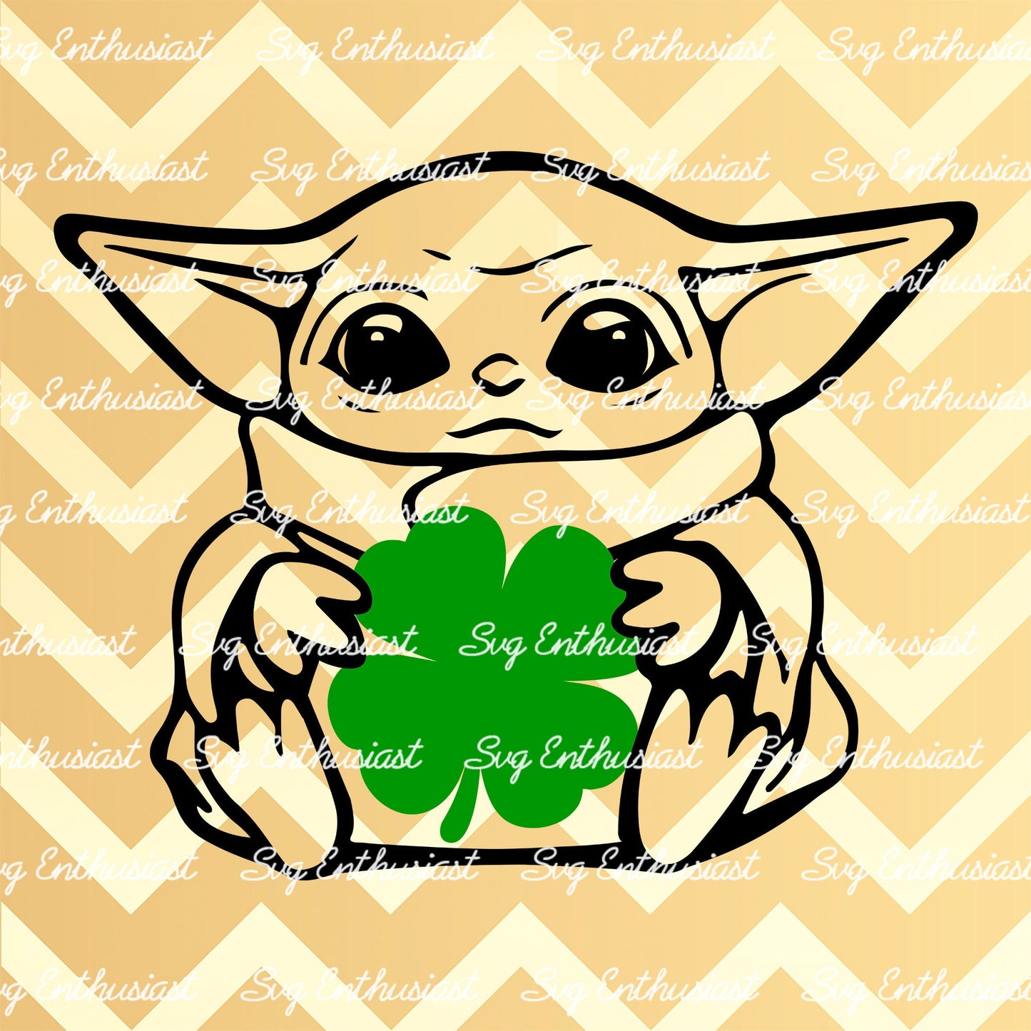 St patrick Lucky Baby yoda SVG PNG DXF