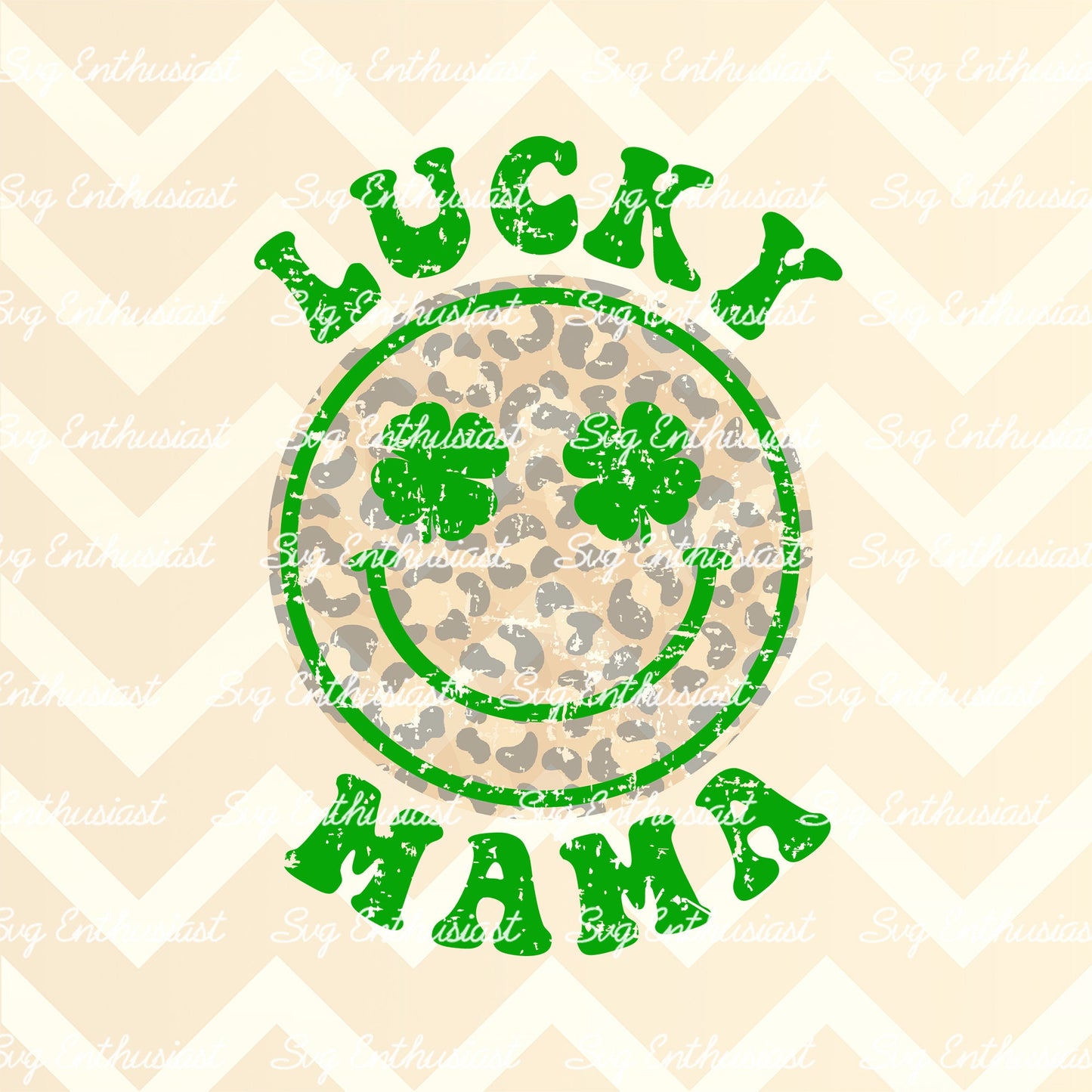 Leopard Lucky mama smile PNG sublimation,