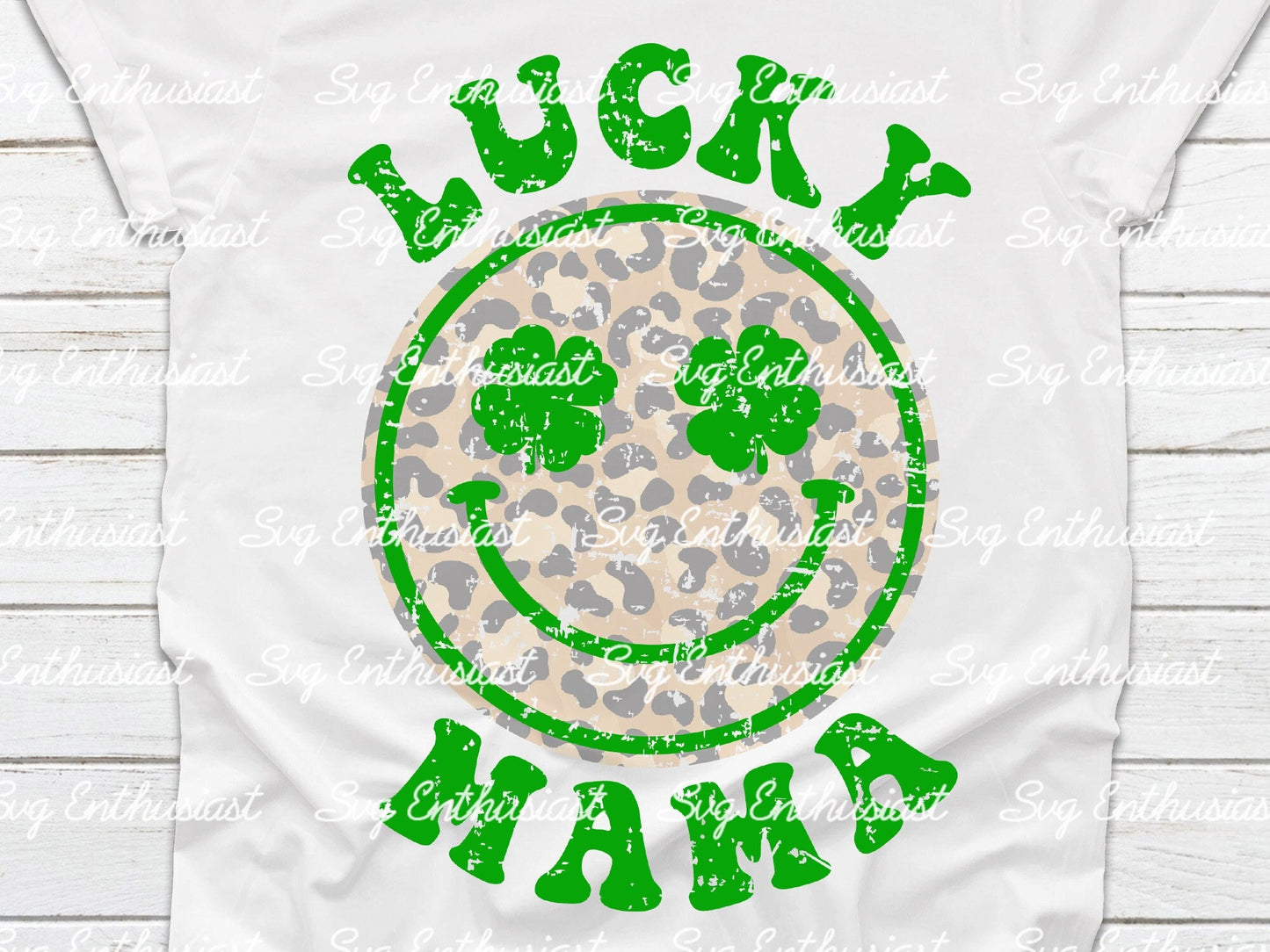 Leopard Lucky mama smile PNG sublimation,