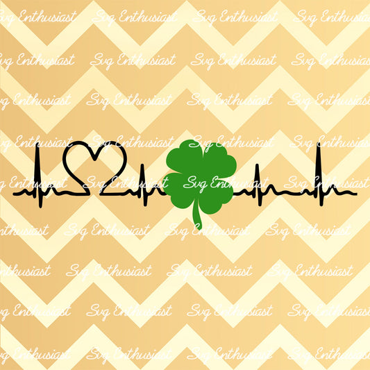 St Patrick heartbeat SVG PNG DXF