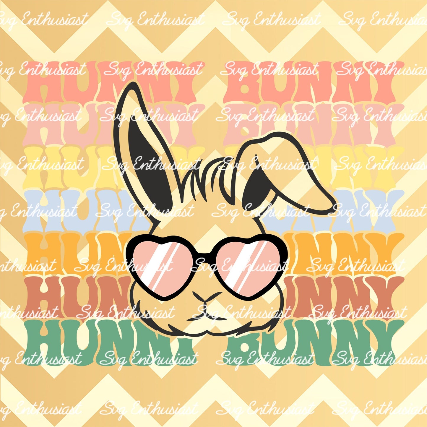 Stacked groovy Hunny bunny SVG PNG DXF