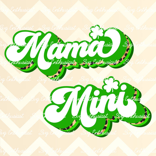 Retro Mama mini St Patrick PNG sublimation