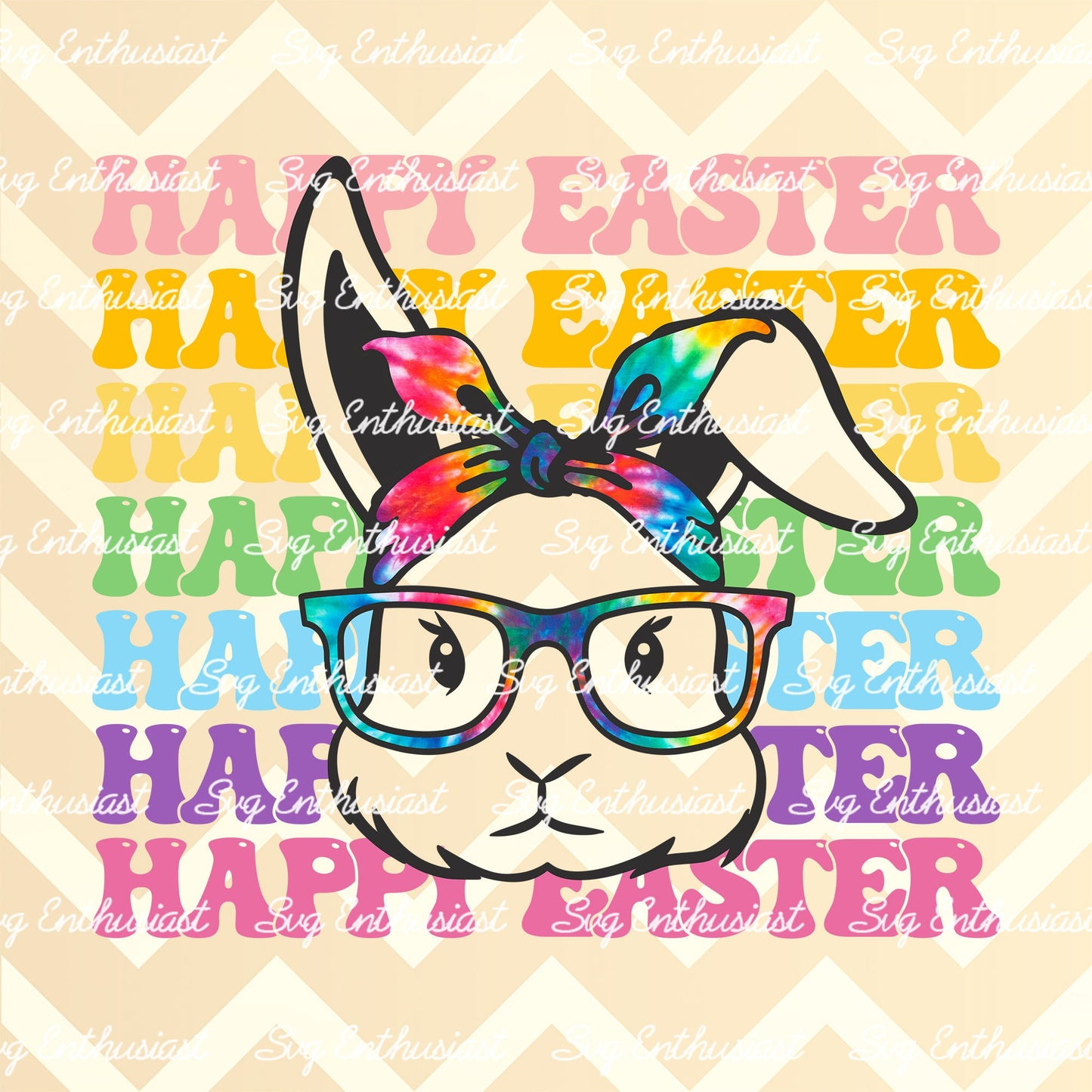 Stacked Happy easter PNG sublimation