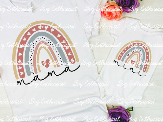 Boho rainbow mama mini SVG PNG DXF