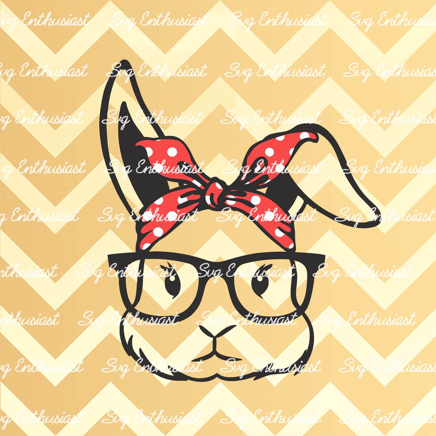 Cute bunny with bandana SVG PNG DXF