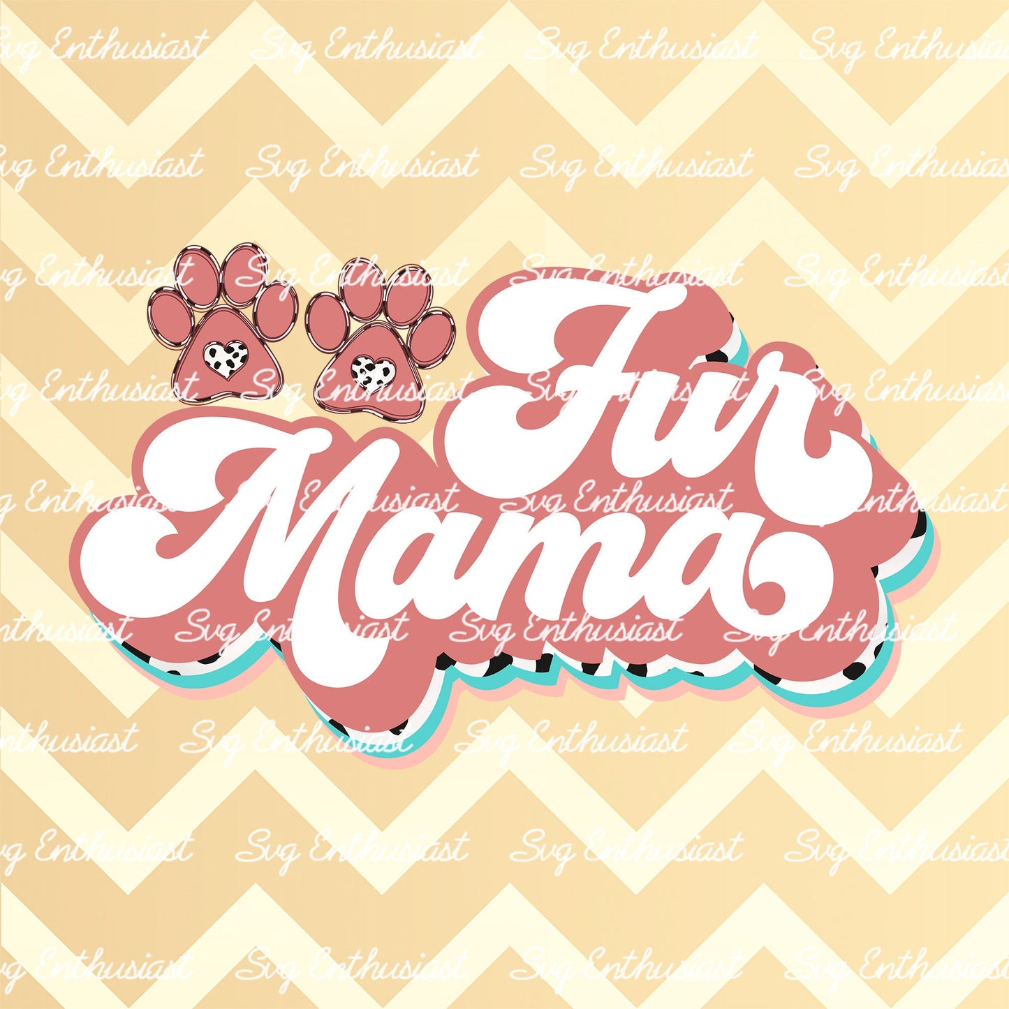 Glitter groovy fur mama PNG sublimation