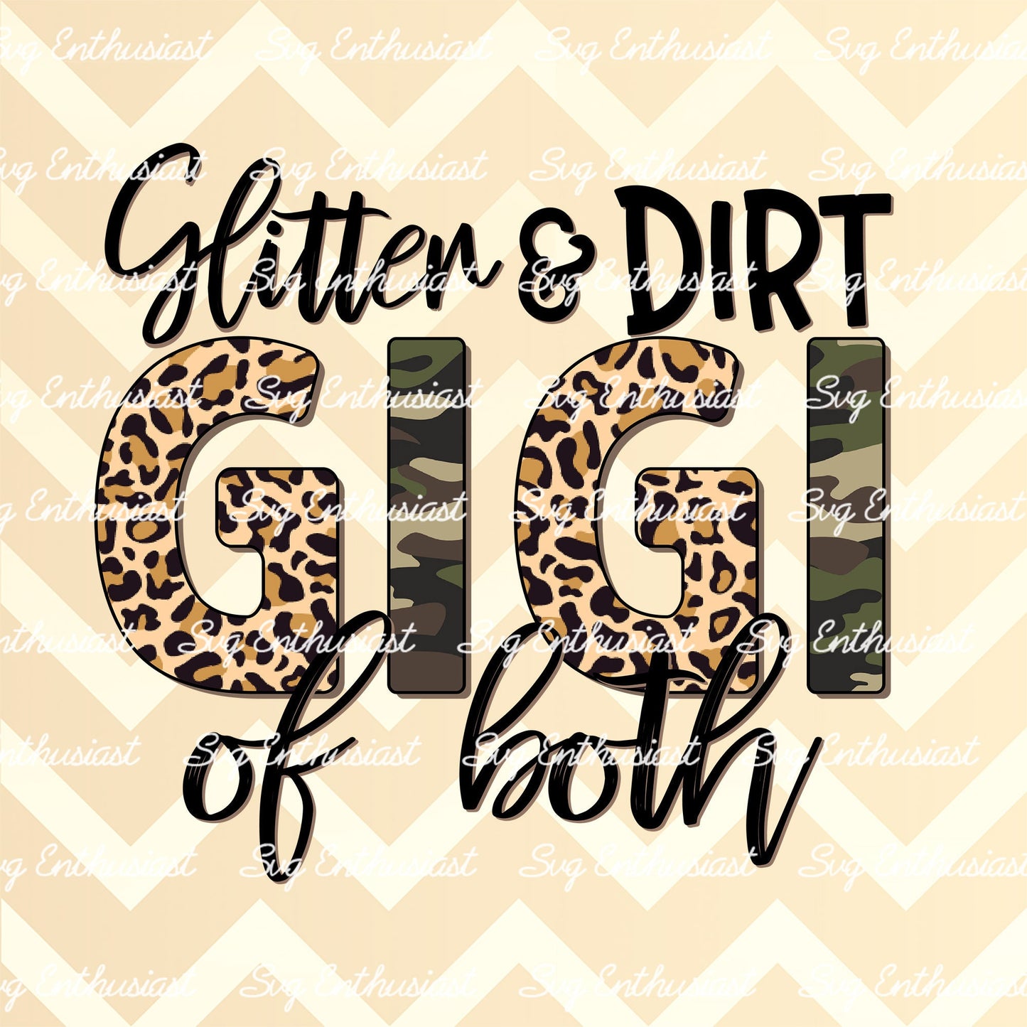 Glitter and dirt Gigi of both PNG sublimation