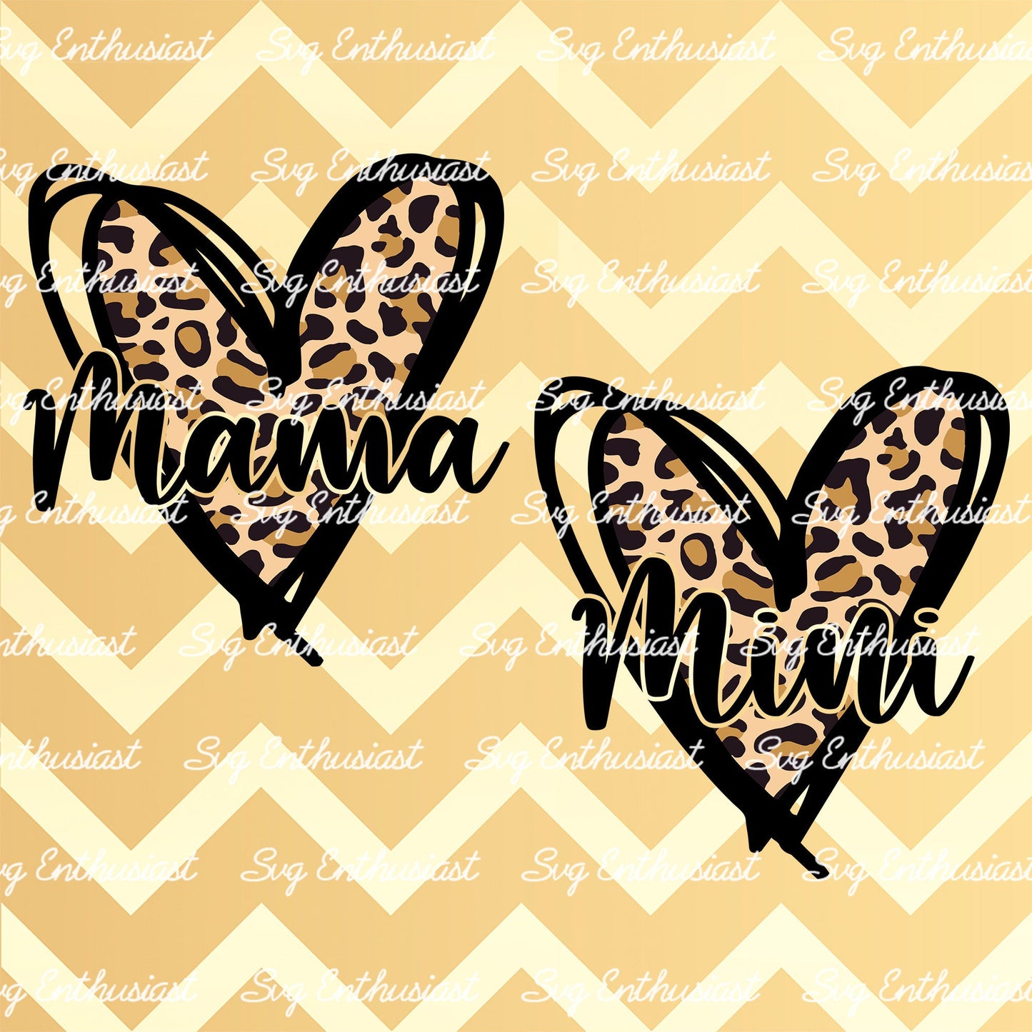 Leopard heart mama mini SVG PNG DXF