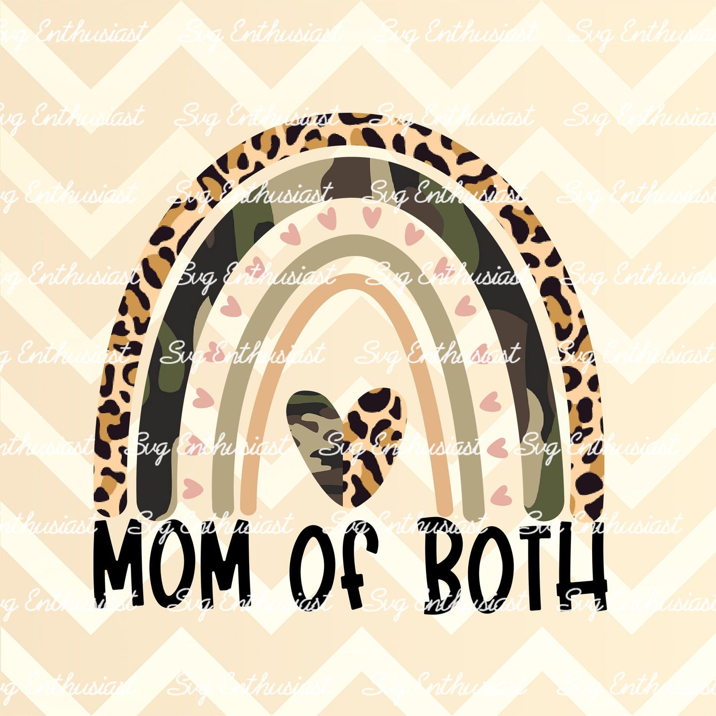 Mom of both camo leopard rainbow PNG sublimation