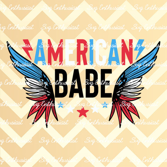 American babe 4th of July SVG PNG DXF