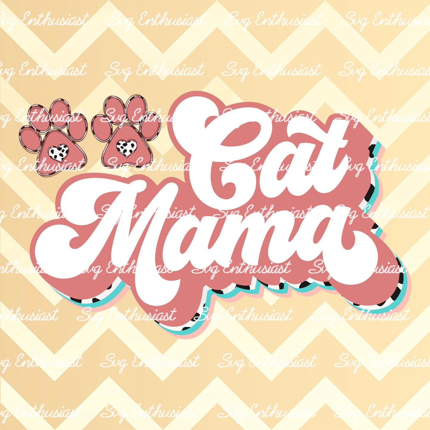 Groovy Cat mama PNG sublimation