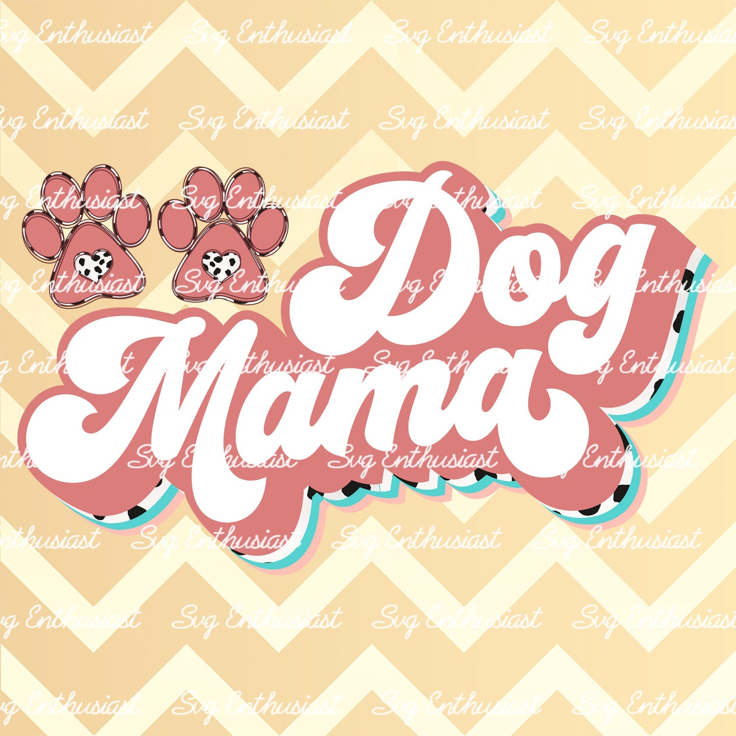 Groovy Dog mama PNG sublimation