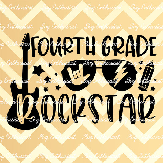 Fourth grade Rockstar SVG PNG DXF