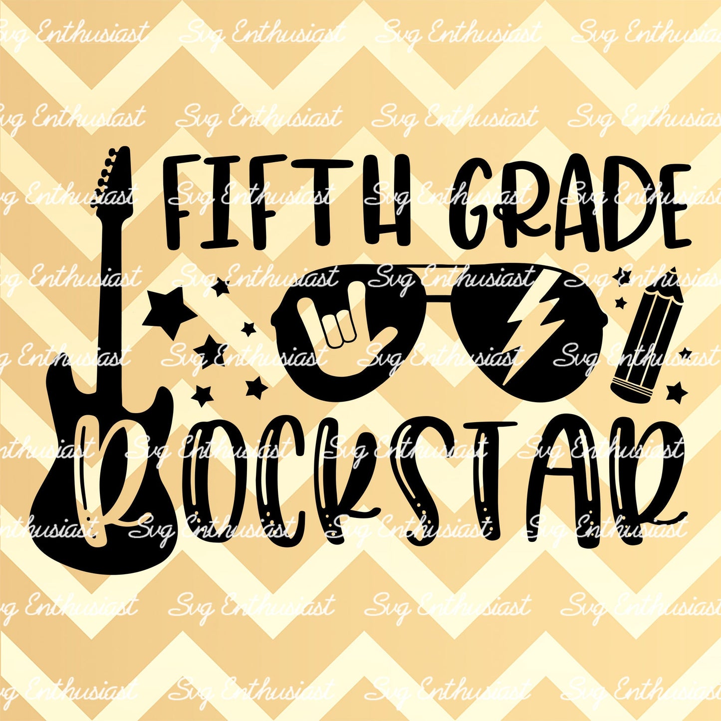 Fifth grade Rockstar SVG PNG DXF