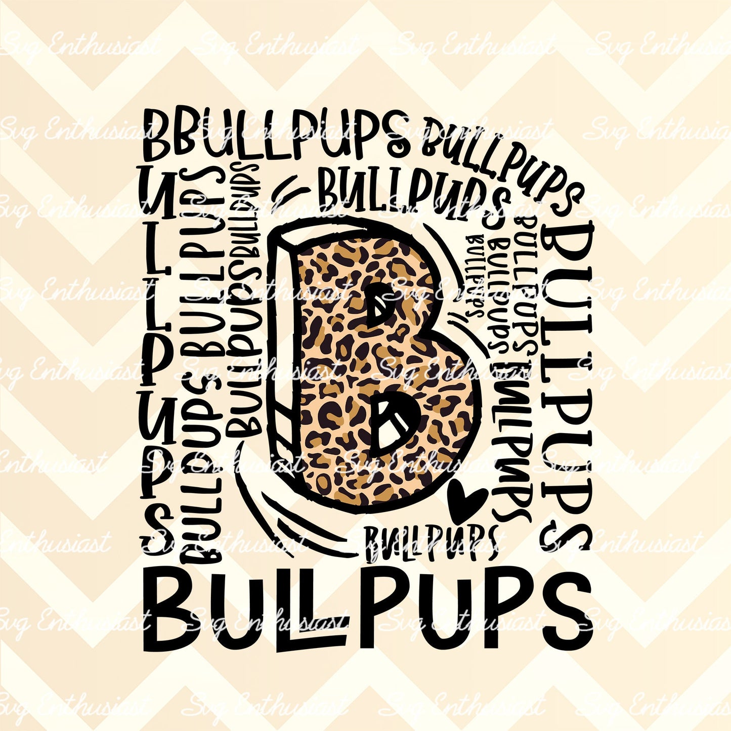 Bullpups Typography PNG sublimation