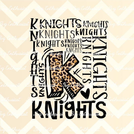 Knights Typography PNG sublimation