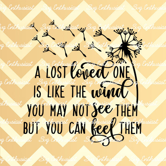 A lost loved one is like the wind you may not see them but you can feel them SVG PNG DXF