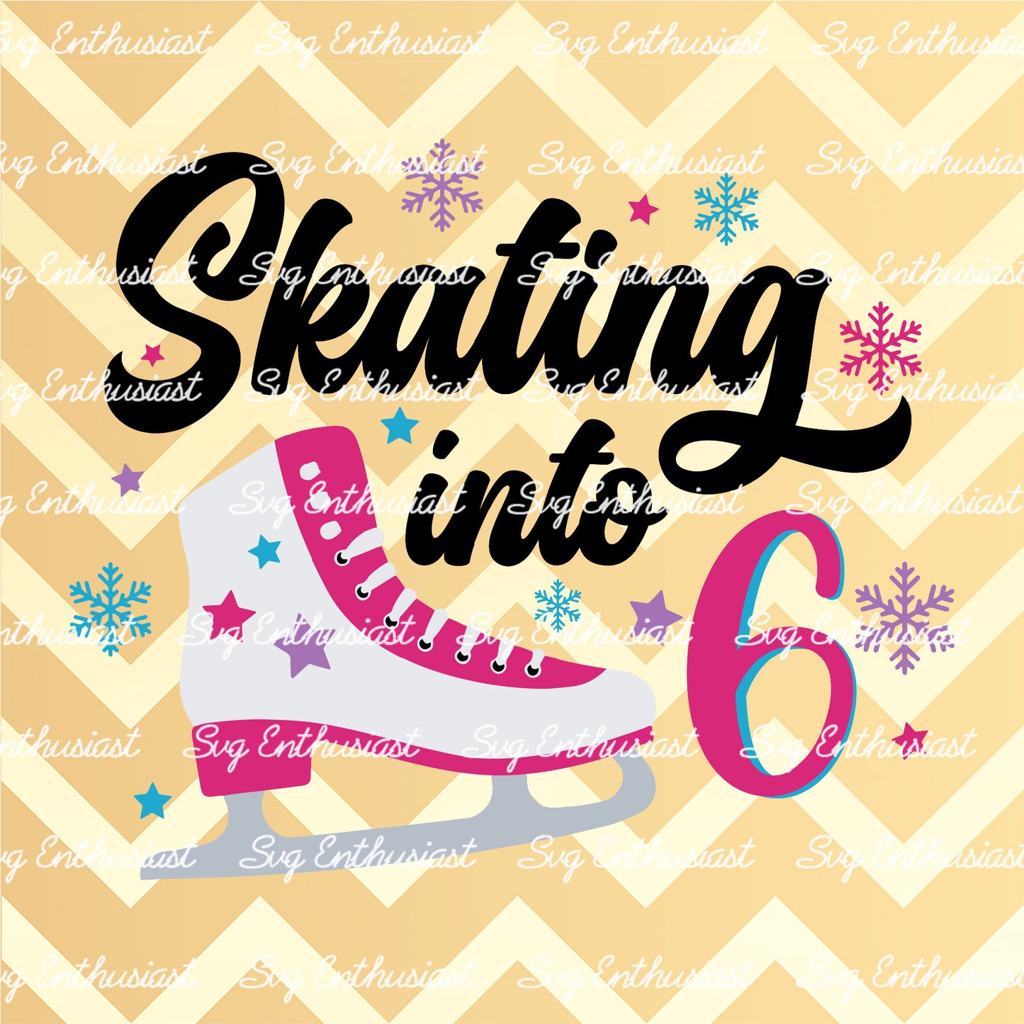 Skating into 6 SVG PNG DXF