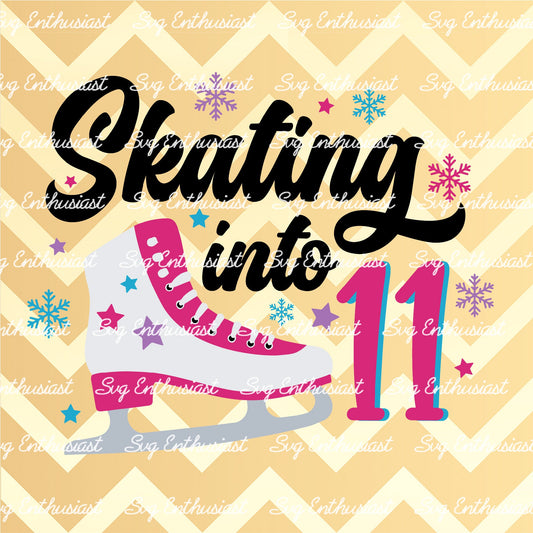 Skating into 11 SVG PNG DXF