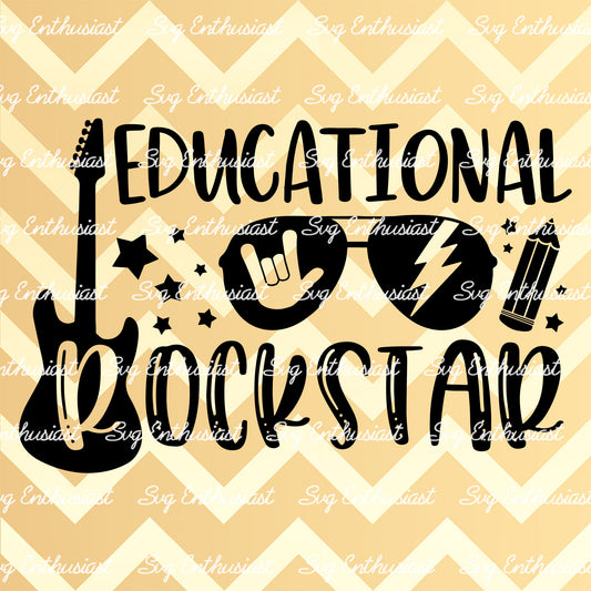 Educational Rockstar SVG PNG DXF