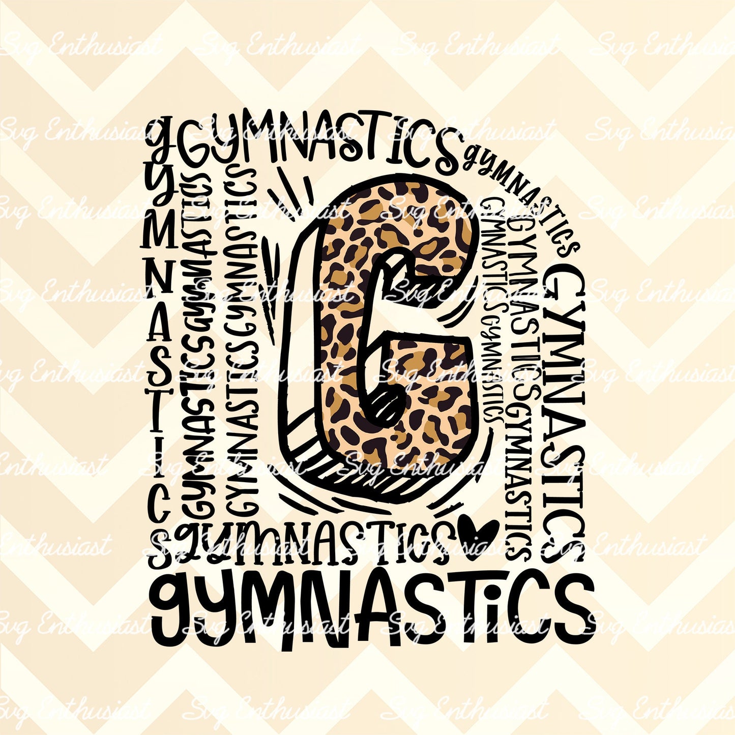 Gymnastics Typography PNG sublimation