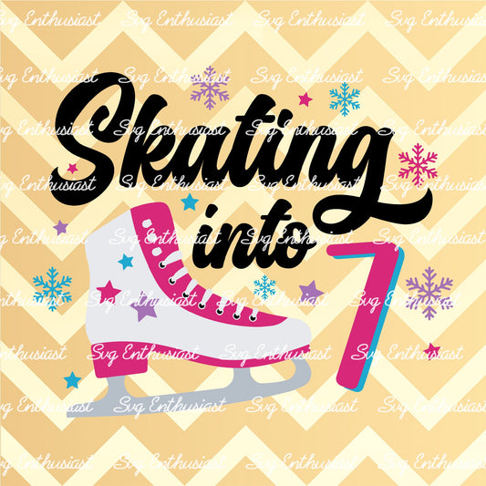 Skating into 7 SVG PNG DXF